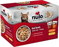 Nulo Real Shreds Variety Pack Grain-Free Wet Cat & Kitten Food, 2.5-oz pouch, case of 12