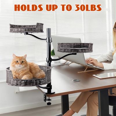 Show full view: Niubya Adjustable Hammock Cat Desk Bed, Grey, 3 Piece, Grey slide 8 of 8