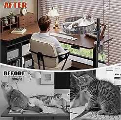 Niubya Adjustable 4-Hammock Cat Desk Bed, Grey slide 2 of 7