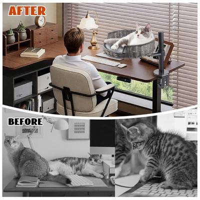 Show full view: Niubya Adjustable Hammock Cat Desk Bed, Grey, 2 Piece, Grey slide 4 of 8