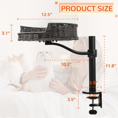 Show full view: Niubya Adjustable Hammock Cat Desk Bed, Grey, 1 Piece, Grey slide 3 of 9