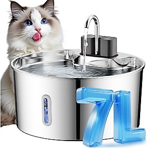 VIVIPAL Wireless Stainless Steel Water Fountain for Large Dogs, 7-L