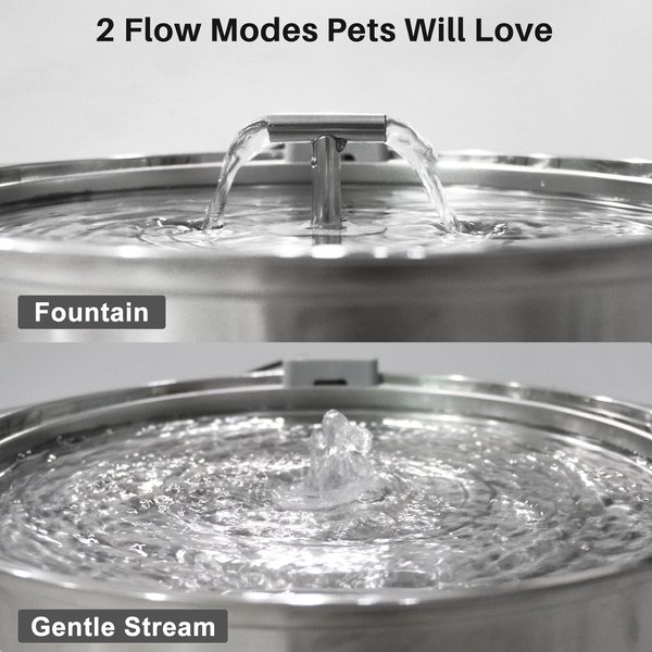 Show full view: VIVIPAL Extra Stainless Steel Dual-Outlet Dog & Cat Fountain, 7-L slide 7 of 10