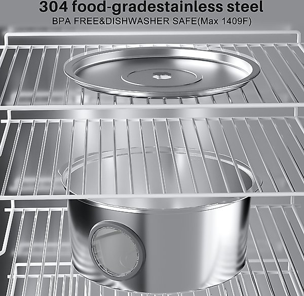 Show full view: VIVIPAL Extra Stainless Steel Dual-Outlet Dog & Cat Fountain, 7-L slide 2 of 10