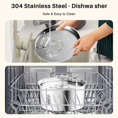 Show full view: VIVIPAL Super Quiet Indoor Water Fountain for Large Dogs & Big Cats, 1.8-gal slide 7 of 8