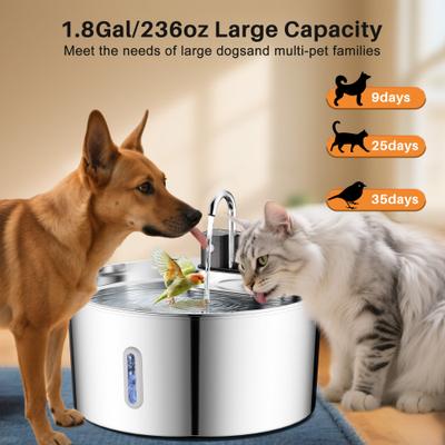 Show full view: VIVIPAL Wireless Stainless Steel Water Fountain for Large Dogs, 7-L slide 2 of 10