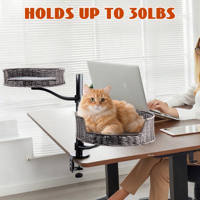 Show full view: Niubya Adjustable Hammock Cat Desk Bed, Grey, 2 Piece, Grey slide 7 of 8