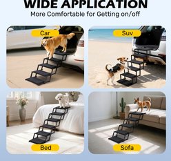 Heeyoo Extra Wide Foldable Dog Car Ramp, 6-Step slide 2 of 8