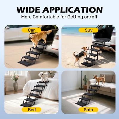 Show full view: Heeyoo Dog Foldable Dog Car Ramp, 5-Step slide 8 of 8