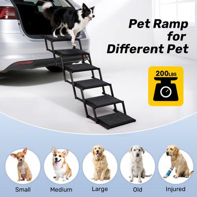 Show full view: Heeyoo Dog Foldable Dog Car Ramp, 6-Step slide 6 of 8