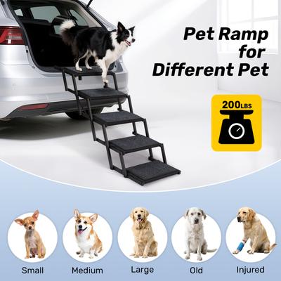 Show full view: Heeyoo Dog Foldable Dog Car Ramp, 5-Step slide 5 of 8