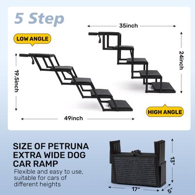 Show full view: Heeyoo Dog Foldable Dog Car Ramp, 5-Step slide 2 of 8