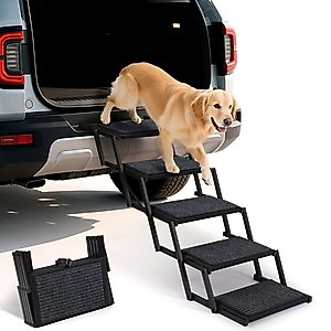 Heeyoo Dog Foldable Dog Car Ramp, 5-Step