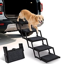 Heeyoo Extra Wide Foldable Dog Car Ramp, 5-Step