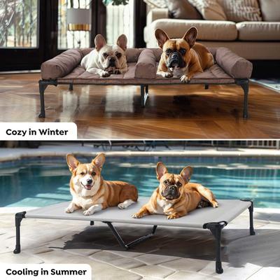 Show full view: Veehoo Double Dog Elevated Dog Bed, Sky Grey, X-Large slide 6 of 9