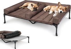 Veehoo Double Dog Elevated Dog Bed, Sky Grey, X-Large