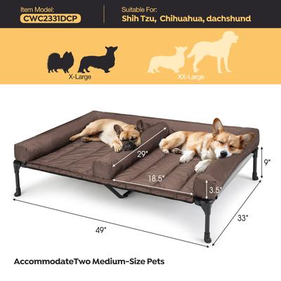 Show full view: Veehoo Double Dog Elevated Dog Bed, Sky Grey, X-Large slide 3 of 9