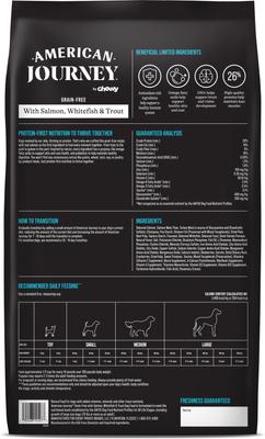 Show full view: American Journey Grain-Free with Salmon, Whitefish & Trout Dry Dog Food, 48-lb bundle slide 3 of 12