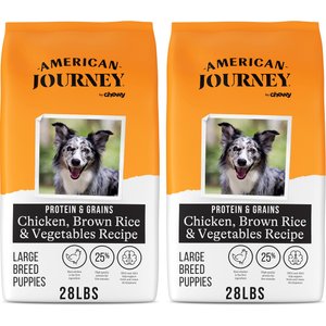 AMERICAN JOURNEY Protein Grains Large Breed Puppy Chicken, Brown