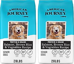 American Journey Protein & Grains Senior Salmon, Brown Rice & Vegetables Recipe Dry Dog Food, 56-lb bundle