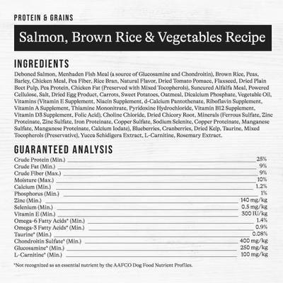 Show full view: American Journey Protein & Grains Healthy Weight Salmon, Brown Rice & Vegetables Recipe Dry Dog Food, 56-lb bundle slide 10 of 11