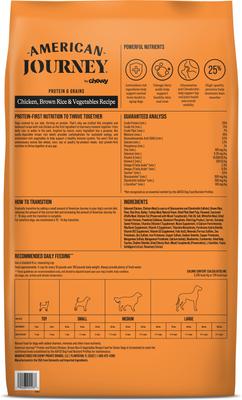Show full view: American Journey Protein & Grains Senior Chicken, Brown Rice & Vegetables Recipe Dry Dog Food, 56-lb bundle slide 3 of 12
