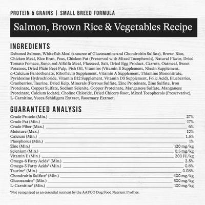 Show full view: American Journey Protein & Grains Small Breed Salmon, Brown Rice & Vegetables Recipe Adult Dry Dog Food, 28-lb bundle slide 10 of 12