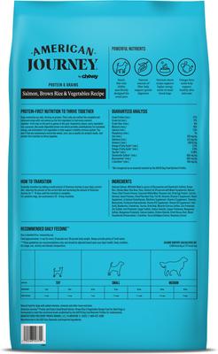 Show full view: American Journey Protein & Grains Small Breed Salmon, Brown Rice & Vegetables Recipe Adult Dry Dog Food, 28-lb bundle slide 3 of 12