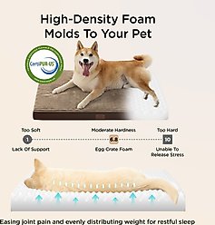 Bedsure Orthopedic Dog Bed Mat with Removable Machine Washable Cover, Brown, Large slide 2 of 7