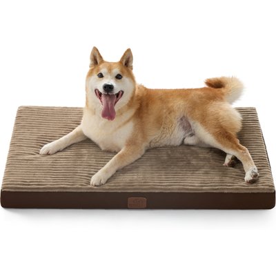 Bedsure Bedsure Orthopedic Dog Crate Bed Mat with Removable Machine Washable Cover, Brown, Large