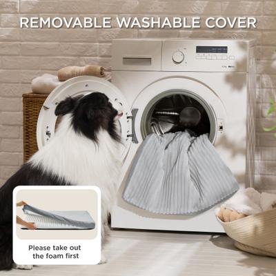 Show full view: Bedsure Orthopedic Dog Beds with Removable Machine Washable Cover, Light Grey, Small slide 6 of 9
