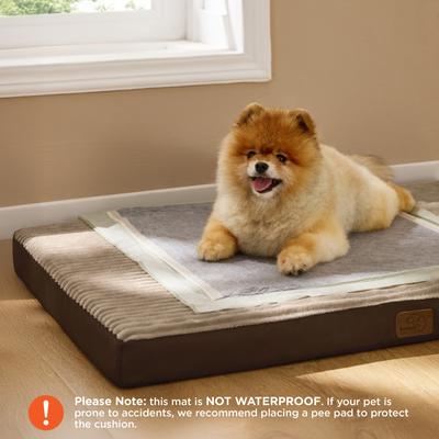 Show full view: Bedsure Orthopedic Dog Beds with Removable Machine Washable Cover, Brown, Medium slide 2 of 9