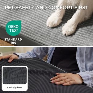 Bedsure Orthopedic Dog Bed Mat with Removable Machine Washable Cover, Dark Grey, Large