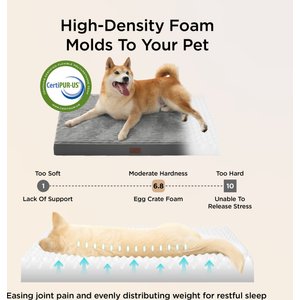 Bedsure Orthopedic Dog Bed Mat with Removable Machine Washable Cover, Dark Grey, Large