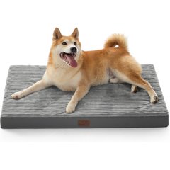 Bedsure Orthopedic Dog Beds with Removable Machine Washable Cover, Dark Grey, Large