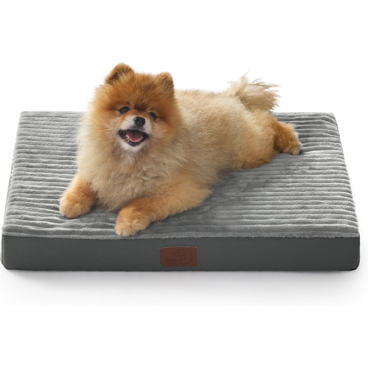Bedsure Orthopedic Dog Crate Bed Mat with Removable Machine Washable Cover, Dark Grey, Small
