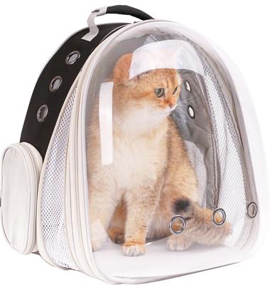 Show full view: Halinfer Hard-Sided Space Capsule Astronaut Clear Bubble Window Airline-Approved Cat Backpack Carrier with Front Extension, 16.5 x 15 x 13-in, Black slide 7 of 7
