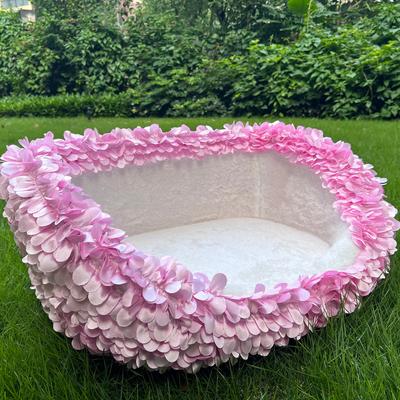 Show full view: Halinfer Petal Elevated Cat Sofa Bed, Pink, Medium slide 6 of 10