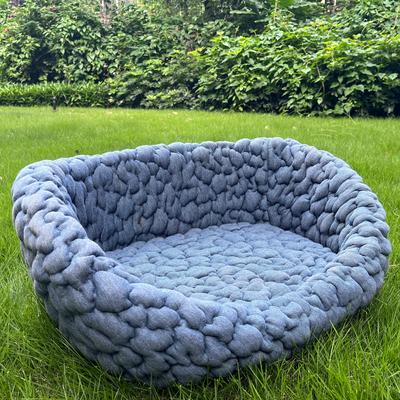 Show full view: Halinfer Bubble Elevated Cat Sofa Bed, Blue, Medium slide 7 of 11
