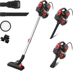 INSE 18kPa 3-in-1 Corded Stick Vacuum, Red