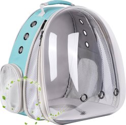 Halinfer Hard-Sided Space Capsule Astronaut Clear Bubble Window Airline-Approved Cat Backpack Carrier with Front Extension, 16.5 x 15 x 13-in, Green