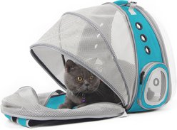 Halinfer Hard-Sided Space Capsule Astronaut Clear Bubble Window Airline-Approved Cat Backpack Carrier with Back Extension, 16.5 x 15 x 13-in, Green slide 2 of 6