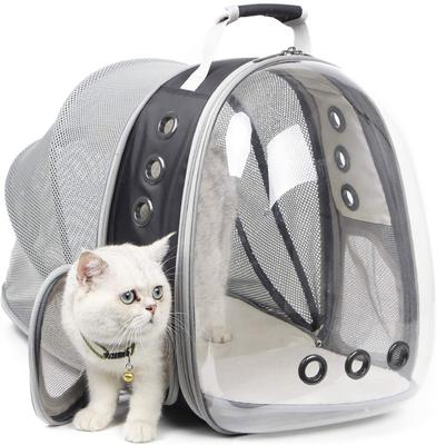 Show full view: Halinfer Hard-Sided Space Capsule Astronaut Clear Bubble Window Airline-Approved Cat Backpack Carrier with Back Extension, 16.5 x 15 x 13-in, Black slide 4 of 8