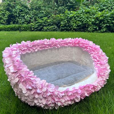 Show full view: Halinfer Petal Elevated Cat Sofa Bed, Pink, Medium slide 9 of 10