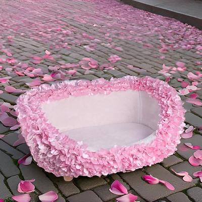 Show full view: Halinfer Petal Elevated Cat Sofa Bed, Pink, Medium slide 8 of 10