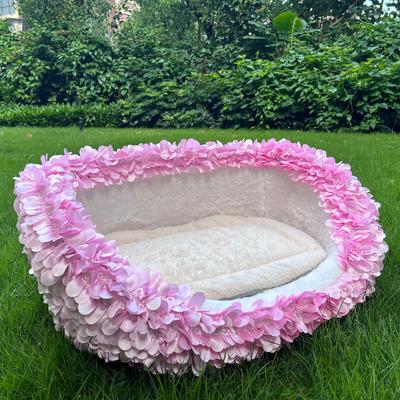 Show full view: Halinfer Petal Elevated Cat Sofa Bed, Pink, Medium slide 5 of 10