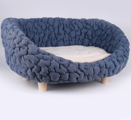 Show full view: Halinfer Bubble Elevated Cat Sofa Bed, Blue, Medium slide 3 of 11