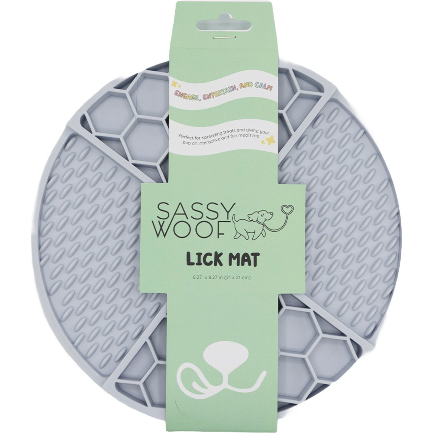 Sassy Woof Silicone Dog Lick Mat, Grey