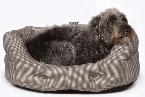 Show full view: DANISH DESIGN Vintage Dogstooth Deluxe Slumber Dog & Cat Bed, Grey, Large slide 6 of 7
