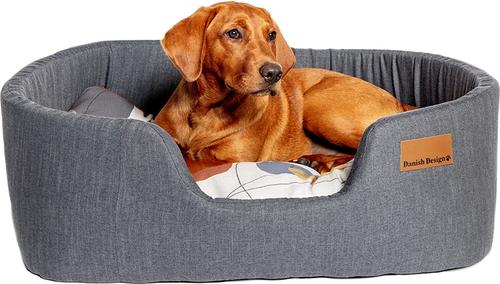 Show full view: DANISH DESIGN Hypo-Allergenic Colour Block Steel Lux Slumber Dog & Cat Bed, Steel, Medium slide 6 of 8